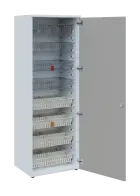 EUROMEDICA D - 66/M skříň léková boxová, 1-dveřová, pravá, 1950x660x535, korpus bílý, dvířka šedá